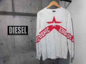 DIESEL ディーゼル COSMIC スター ロゴプリント 長袖TシャツS/ロンTee/カットソー/白 ホワイト/メンズ