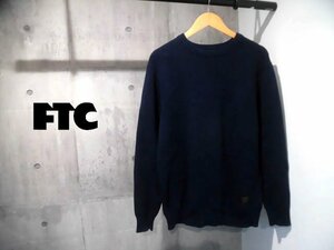 FTC エフティーシー クルーネック ニット セーターL/紺 ネイビー/メンズ