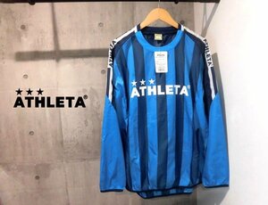 新品 ATHLETA アスレタ ピステシャツO/裏地無し/トレーニングウェア/ウォームアップトップ 練習着 防風/青 紺/メンズ/サッカー フットサル