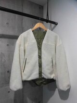 新品 earth music&ecology アースミュージック＆エコロジー リバーシブル ノーカラーショートボアブルゾンF/ジャケット/女性用/1U98L1Y0100_画像4