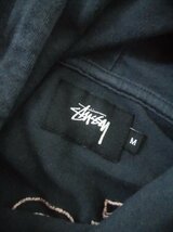 STUSSY ステューシー WORLD TRIBE LA ロゴ刺繍 ライト フーディM/プルオーバー パーカー/紺 ネイビー/メンズ_画像7