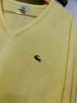 USA製 80s-90s IZOD LACOSTE アイゾッド ラコステ Vネック ニットセーターXL/黄 イエロー/大きいサイズ/80年代90年代 USA古着 ヴィンテージ_画像6