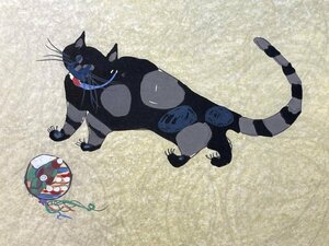 【真作】フジ子・ヘミング「猫十態 (スージィー)」2005年 木版画・ED 3/200 直筆サイン・作品証明シール /フジコヘミング