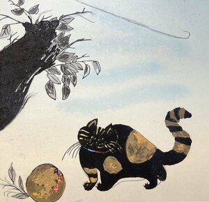 【真作】フジ子・ヘミング「猫十態 (ダンゴ君)」2005年 木版画・ED 58/200 直筆サイン・作品証明シール /フジコヘミング