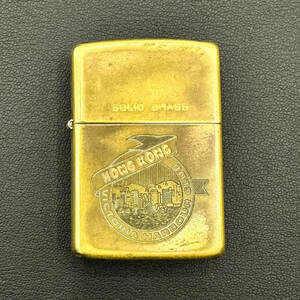 ◆火花OK◆ジッポ HONG KONG ZIPPO 1932-1988 SOLID BRASS ソリッドブラス ライター 喫煙器具 アンティーク 【3467】