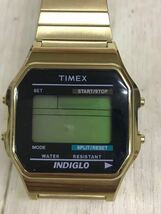 E0039 TIMEX タイメックス CR2016 CELL クラシックデジタル INDIGLO メンズ ゴールドカラー クォーツ 腕時計 時計 動作未確認 ジャンク_画像1