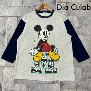 Dia Culab Disney ディズニー ロンT 長袖 ビッグロゴ ミッキーマウス 00s y2k サイズL 玉FL3410