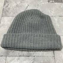 USA製 united arrows ユナイテッドアローズ ニット帽 帽子 キャップ KNIT CAP ビーニー ワッチ アクリル 厚手 グレー 玉SS1503_画像6