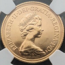 金貨 1976年 イギリス ヤングエリザベス 1ソブリン金貨 1SOV ロイヤルミント 鑑定 NGC MS 64 ゴールドコイン 金貨銀貨多数出品中_画像1