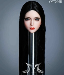 Art hand Auction Action Figure Female Dark Makeup Straight Black Hair Heavy Makeup General Purpose Custom Interchangeable Head 1/6 Scale PVC Miniature 12 Inch 648, doll, character doll, custom doll, others
