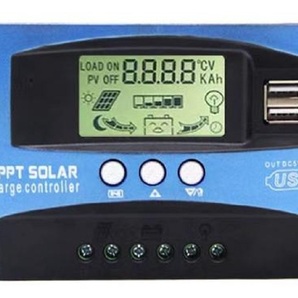50A MPPT ソーラーコントローラー ソーラーパネル LCD充電電流ディスプレイ 12V/24V自動切換 デュアルUSB 充放電圧調整 バッテリ保護 7-50の画像2