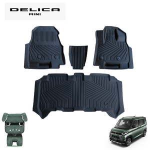 三菱 DELICA MINI デリカミニ B30系 2023年5月～ 3D フロアマット 撥水 防汚 TPE素材 ゴムマット 防水 1台分セット 水洗い