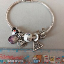 1円スタート！！PANDORA パンドラ　Silver925　DISNEY チャーム付き　ブレスレット 18cm 専用ボックス付き　激レア商品_画像6