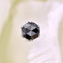 【新品・未使用】1円～最落無 天然ブラックダイヤモンド 計0.34ct,プラチナ シャープな輝き ローズカット ブラックダイヤ スタッドピアス_画像2