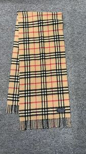 【美品】バーバリー Burberry スコットランド カシミヤ100% マフラー