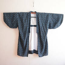 野良着古着絣生地着物ジャケット木綿ジャパンヴィンテージリメイク素材昭和 noragi jacket kasuri fabric kimono cotton japan vintage_画像1
