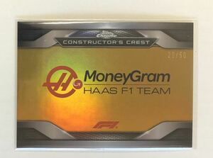 2023 Topps Chrome formula 1 MoneyGram HaaS F1 Team Costructor's Crest Gold Refractor #/50 人気