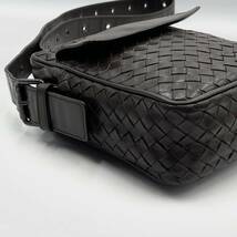 1円【極美品】BOTTEGA VENETA ボッテガヴェネタ イントレチャート メンズ ショルダーバッグ ポシェット サコッシュ レザー ブラウン 茶色_画像7