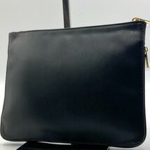 1円【新品未使用】YVES SAINT LAURENT YSL イヴサンローラン セカンドバッグ クラッチバッグ ロゴ レザー 本革 メンズ ゴールド金具_画像2