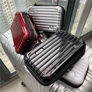 ブラック ハンドバック ポーチ ショルダーバッグ ハードケース スーツケース型の画像2