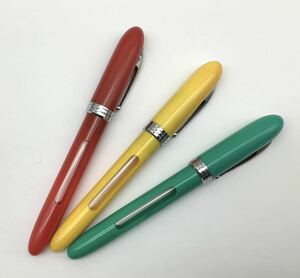 60 万年筆 3点まとめ SHEAFFER シェーファー スクール万年筆 3色セット ペン先F 長期保管品 昭和レトロ 筆記用具 文房具