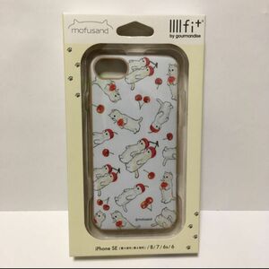 新品 グルマンディーズ MOFU-02B iPhone SE（第3世代） 用 IIIIfit mofusand 総柄 モフサンド