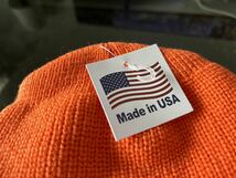 新品未使用 MADE IN USA ACRYLIC KNIT CAP USA製 ニットキャップ ニット帽　オレンジ_画像2