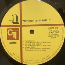 GEORGE BENSON & JOE FARRELL BENSON & FARRELL (RE) LP_画像3