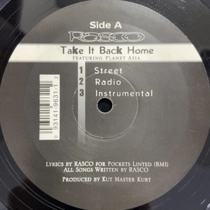 RASCO TAKE IT BACK HOME / MAJOR LEAGUE 12インチ シングル