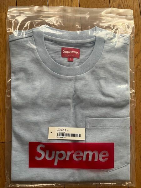 Supreme S/S Pocket Tee pale Blue Sサイズ 新品