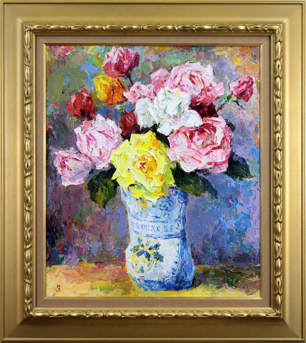 Murakami Selection Rose Ölgemälde [Authentizität garantiert] Gemälde - Hokkaido Gallery, Malerei, Ölgemälde, Stillleben