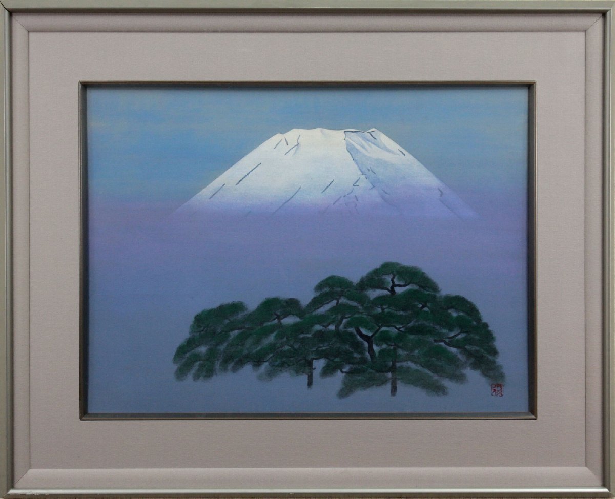 ضباب الربيع توشيو مياماي (بحيرة ياماناكا) لوحة يابانية [أصيلة مضمونة] - معرض هوكايدو, تلوين, اللوحة اليابانية, منظر جمالي, الرياح والقمر