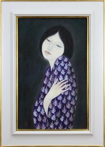 Art hand Auction 中野邦昭『しじま』日本画【真作保証】絵画 - 北海道画廊, 絵画, 日本画, 人物, 菩薩