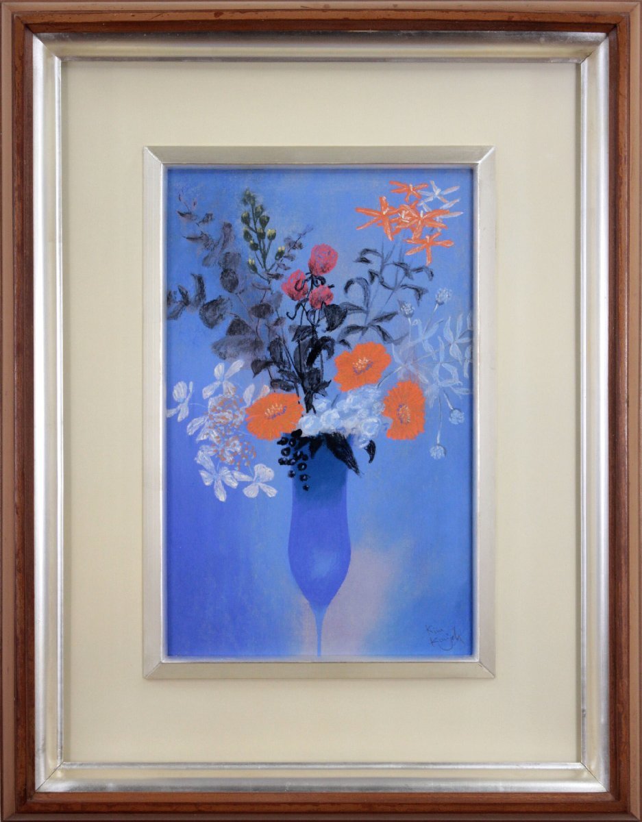 Картина пастелью «Цветы Кунитаке Кимура» [подлинность гарантирована] Картина - Галерея Хоккайдо, произведение искусства, рисование, пастельная живопись, рисунок карандашом