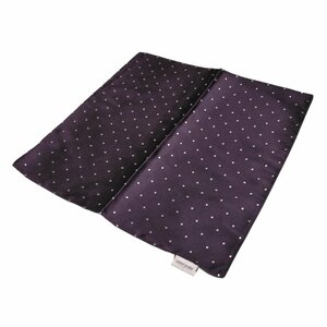 新品正規70％OFF COMME CA MEN コムサメン 日本製 ポケットチーフ シルク 絹 紫 銀 両面使い ドット m2124