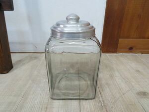 【USED/昭和レトロ】 茶農家納屋から出て来た古い ガラス 保存瓶 検索用⇒ ゆらゆら/気泡/ガラス/駄菓子屋/和ガラス/古瓶/E0204