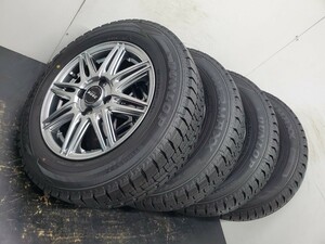 175/70R14 スタッドレス 冬タイヤ 4本 ダンロップ WM02 アルミホイール付 22年式 バリ溝 深溝 美品 送料無料 T2339