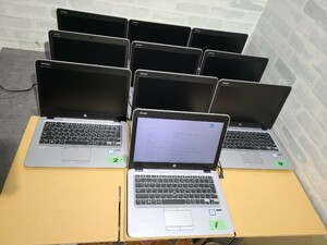 【現状品】管1Y7 hp EliteBook 820 G3 CPU core i5-6200U Bios起動OK SSD256GB(データ消去済)、メモリー8GB、バッテリー有り 10台セット 