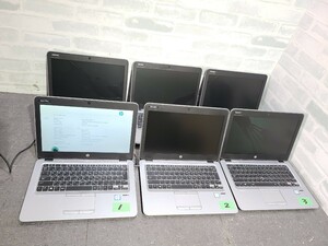 【ジャンク品】管1Y10 hp EliteBook 820 G3 CPU core i5-6200U SSD256GB(データ消去済)、メモリー8GB、バッテリー有り 6台セット 