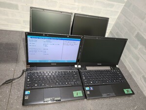 【ジャンク品】管1Y207 TOSHIBA dynabook RX3 SM240E/3HD PPR3SM4E2M3NG CPU core i5-M520 Bios起動OK HDD無し、メモリー2GB、4台セット