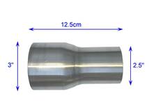 マフラー パイプ アダプター,変換パイプ,接続 アダプター/外径 7.6cm-6.3cm,3インチ-2.5インチ,3-2.5_画像2