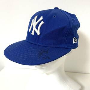 ニューエラ NEW ERA 59FIFTY 6パネルキャップ ニューヨークヤンキース ブルー サイン入り 56.8cm ウール