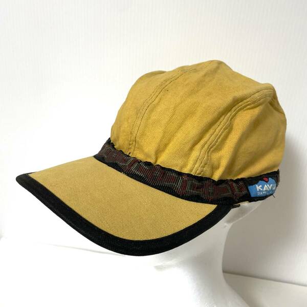 USA製 90s KAVU カブー ストラップキャップ キャメル系 Lサイズ