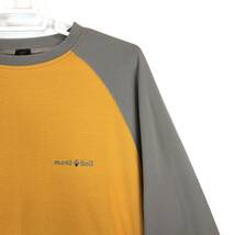 日本製 モンベル(montbell) ジオライン3Dメッシュ ラグランロングスリーブ シャツ オレンジ グレー Men's 1104589 XLサイズ_画像2