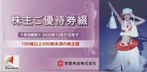 スパリゾートハワイアンズ 常磐興産 株主優待券綴 1冊 施設入場券3枚他 2024年12月31日まで　普通郵便84円発送可[数量1]@SHINJUKU