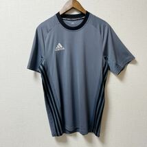 adidas アディダス 半袖Tシャツ プラクティスシャツ Sサイズ グレー ポリエステル_画像1