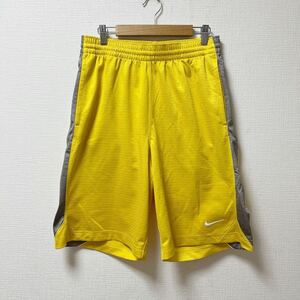 NIKE ナイキ バスケパンツ ハーフパンツ Mサイズ イエロー ポリエステル バスケット