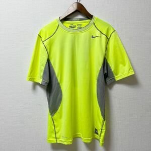 NIKE ナイキ PRO COMBAT スポーツウェア 半袖 Tシャツ メンズ Lサイズ DRY FIT ドライフィット 蛍光
