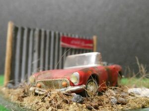 昭和レトロ 1/64 HONDA S600 情景ジオラマ完成品 ケース付