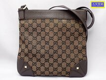 GUCCI グッチ GGキャンバスショルダーバッグ 272396 498879 アウトレット ダークブラウン 中古B+ 【送料無料】 A-8395_画像1